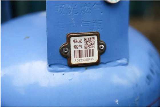 Type carré huile UV de code barres de cylindre de LPG de protection résistante