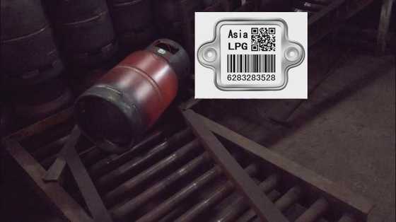 Code barres de cheminement de métal céramique de code de code barres SS304 Qr de cylindre de gaz de LPG