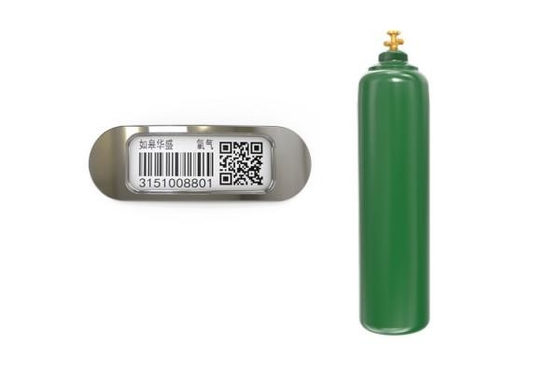 Code barres de métal céramique anti Asset Management UV de cylindre de cylindres d'oxygène