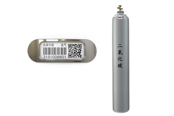 Étiquette de métal céramique de rectangle de code barres permanent pour les cylindres de gaz industriels