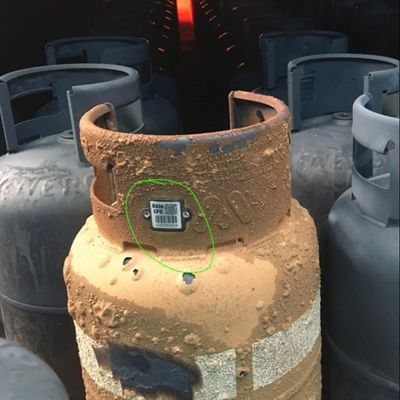 L'huile rendent la gestion résistante d'entrepôt d'étiquette de code barres de cylindre de LPG