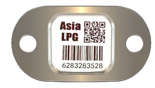 Résistance de cheminement 12mm*12mm de Scartch de cylindre de LPG d'étiquette de code barres