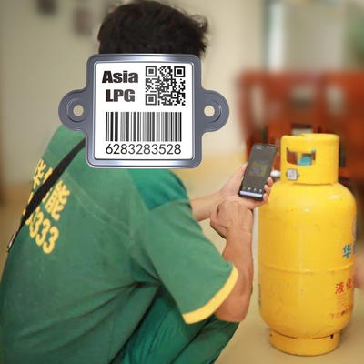 Cylindre permanent de LPG dépistant l'étiquette de code barres en métal imbibée de l'anti huile de rouille